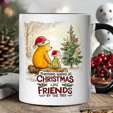 Nothing Warms Christmas Like Friends Pooh Bear Mug, Heartwarming Holiday Gift