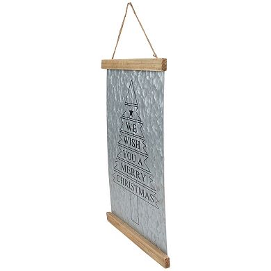 Northlight 16-Inch We Wish You a Merry Christmas Galvanized Sheet Metal Wall Decor