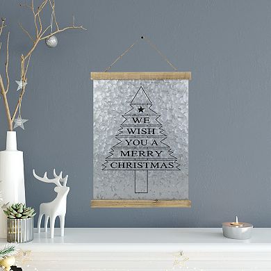Northlight 16-Inch We Wish You a Merry Christmas Galvanized Sheet Metal Wall Decor