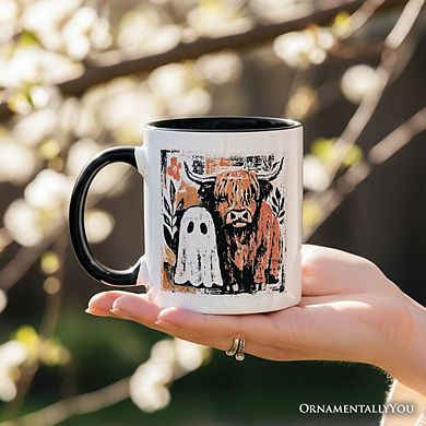 Highland Cow Ghost Fall Mug, Spooky Season Halloween Gift