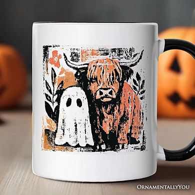 Highland Cow Ghost Fall Mug, Spooky Season Halloween Gift
