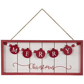 Northlight 14-inch Framed Merry Christmas Wooden Wall Decor