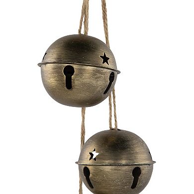 Northlight Jingle Bells with Plaid Bow 20-Inch Hanging Christmas Decoration