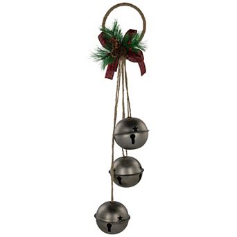 Northlight Jingle Bells with Plaid Bow 20-Inch Christmas Decoration