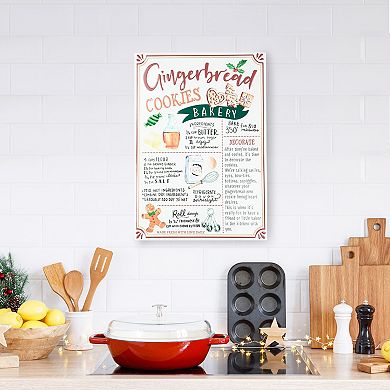 Northlight 17.25-inch Gingerbread Cookies Recipe Metal Wall Decor
