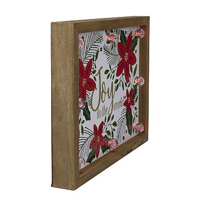 Northlight Lighted Wooden Frame "Joy to the World" 11.75-Inch Christmas Plaque