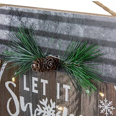 Northlight Snowman Mason Jar "Let It Snow" 13.5-Inch Wall Decor