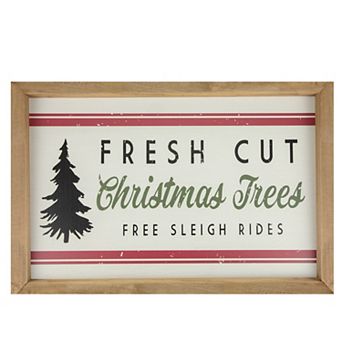 Northlight 18-Inch Wooden Framed "Fresh Cut Christmas Trees" Wall Sign