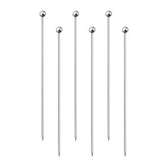 Stainless Steel Cocktail Picks, 6 pc 6 Inch Metal Cocktail Toothpicks Martini Picks Long Reusable