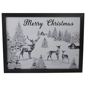 Northlight Lighted Merry Christmas 11.75" x 15.75" Canvas Wall Art