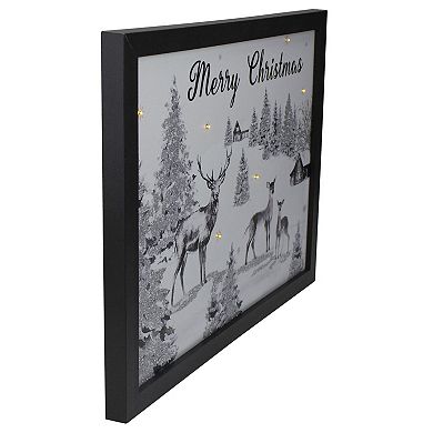 Northlight Lighted Merry Christmas 11.75" x 15.75" Canvas Wall Art