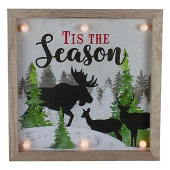 Northlight 12-Inch Lighted 'Tis The Season' Wall Decor