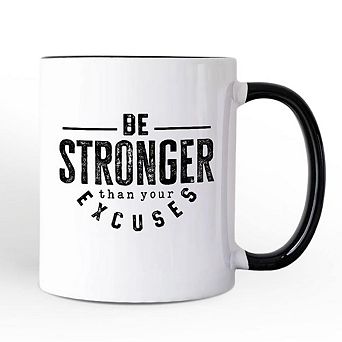 Be Stronger Than Your Excuses Mug, Motivational Gym Workout Fitness Gift