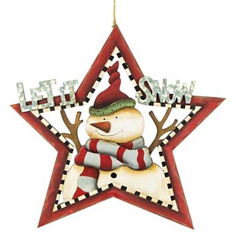 Northlight "Let It Snow" Snowman Star 13.25-Inch Wall Decor