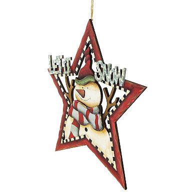 Northlight "Let It Snow" Snowman Star 13.25-Inch Wall Decor