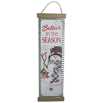 Northlight 26-Inch "Believe in the Season" Snowman Wall Decoration
