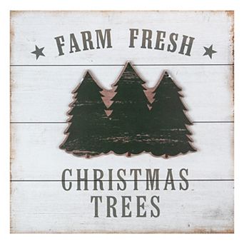 Northlight 16-Inch Farm Fresh Christmas Trees Wooden Wall Decor