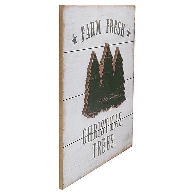 Northlight 16-Inch Farm Fresh Christmas Trees Wooden Wall Decor