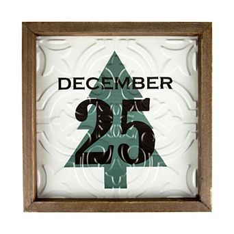 Northlight 9.75-Inch Framed December 25 Christmas Wall Decor