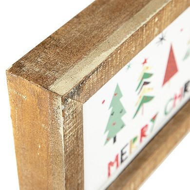 Northlight 11.75-Inch Framed Merry Christmas Trees Metal Wall Decor