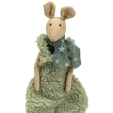Northlight 18-Inch Sitting Boy Mouse in Overalls with Dangling Legs Tabletop Christmas Figure