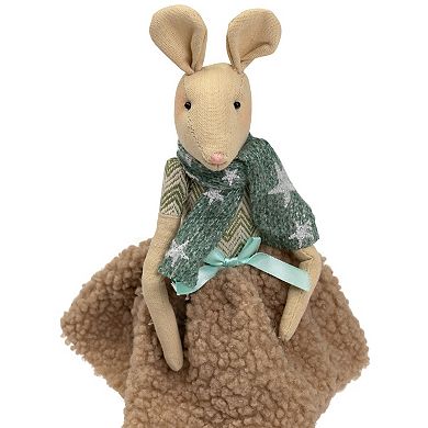Northlight 18-Inch Sitting Girl Mouse Plush Dress Christmas Figure