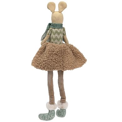 Northlight 18-Inch Sitting Girl Mouse Plush Dress Christmas Figure