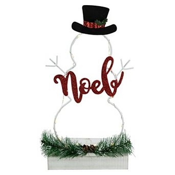 Northlight 12.75-Inch LED Lighted Snowman Silhouette Christmas Noel Sign Wall Decor