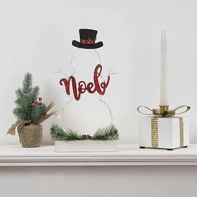 Northlight 12.75-Inch LED Lighted Snowman Silhouette Christmas Noel Sign Wall Decor