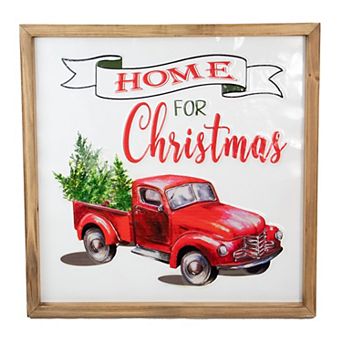 Northlight 16-Inch Vintage Truck With Forest Tree Wall Decor