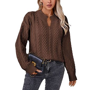 Women Oversized Sweater 90s Vintage Knitted Sweater Long Sleeve Sweater Woven Crewneck Pullover