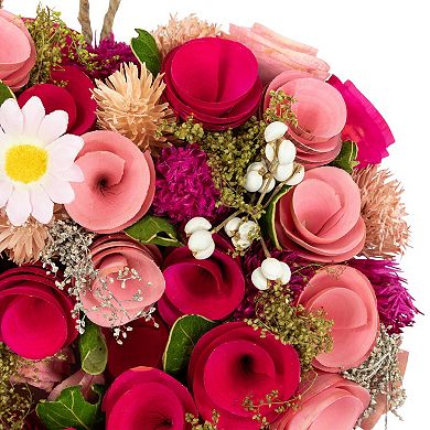 Northlight Mixed Floral & Berries Artificial Valentine's Day Heart Wreath - 10.25 Inches