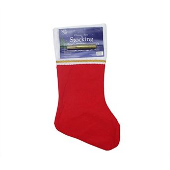 Northlight 19-Inch Solid Christmas Stocking with Gold Glitter Pen