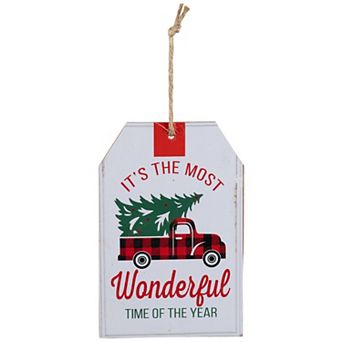Northlight 6-Inch Most Wonderful Time of the Year Christmas Tag Ornament