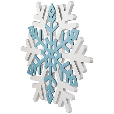 Northlight 11.75-Inch Snowflake Wooden Wall Décor