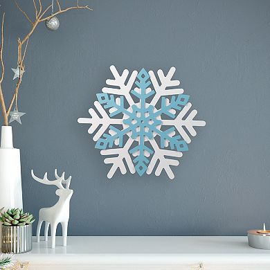 Northlight 11.75-Inch Snowflake Wooden Wall Décor