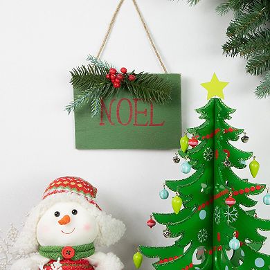 Northlight 7-Inch Pine & Berries "NOEL" Wall Decor