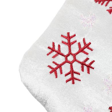 Northlight 19-Inch Velvet Embroidered Snowflake Christmas Stocking