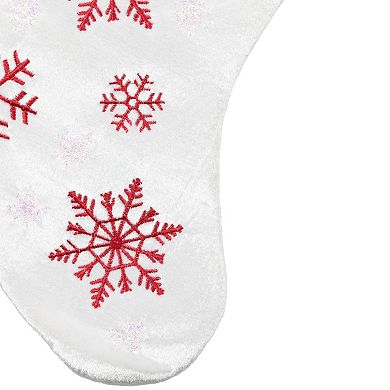 Northlight 19-Inch Velvet Embroidered Snowflake Christmas Stocking