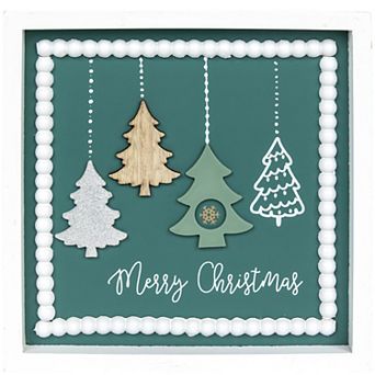 Northlight 9.5-Inch Merry Christmas Trees Wall Decor