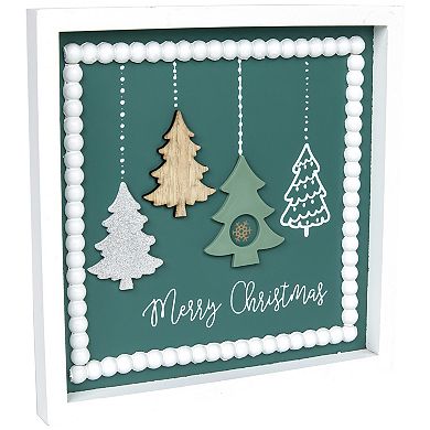 Northlight 9.5-Inch Merry Christmas Trees Wall Decor