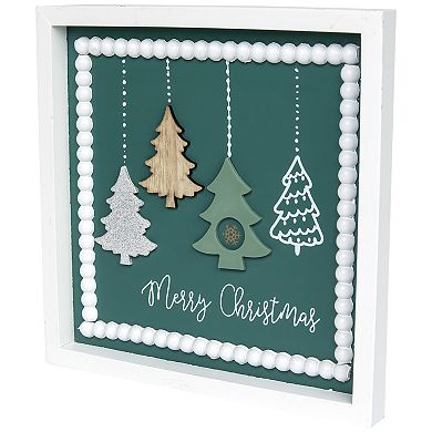 Northlight 9.5-Inch Merry Christmas Trees Wall Decor