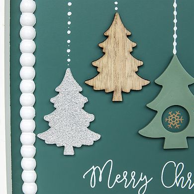 Northlight 9.5-Inch Merry Christmas Trees Wall Decor