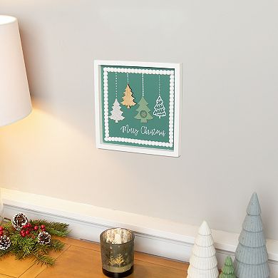 Northlight 9.5-Inch Merry Christmas Trees Wall Decor