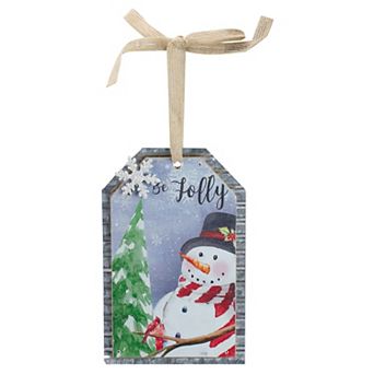 Northlight 8-Inch Galvanized Metal 'Be Jolly' Gift Tag Wall Decor