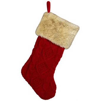 Northlight 20.5 in Cable Knit Christmas Stocking