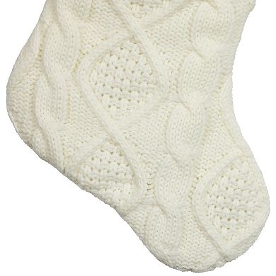 Northlight 20.5-in. Cable Knit Christmas Stocking with Faux Fur Cuff