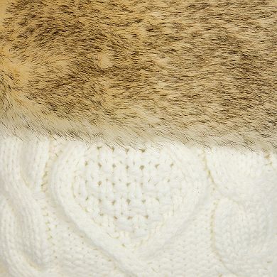 Northlight 20.5-in. Cable Knit Christmas Stocking with Faux Fur Cuff