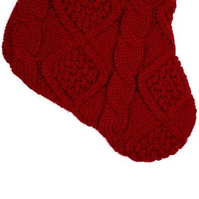 Northlight 20.5-in. Cable Knit Christmas Stocking with Faux Fur Cuff