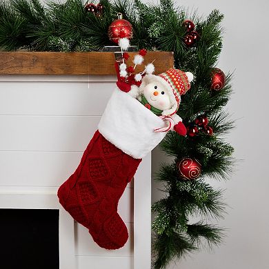 Northlight 20.5-in. Cable Knit Christmas Stocking with Faux Fur Cuff